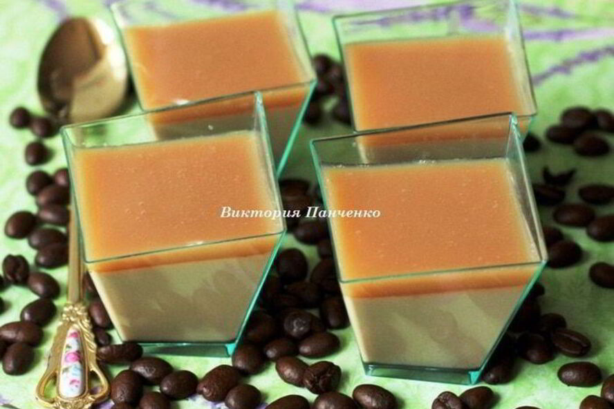 Рецепт кофейно-ромовая панна котта с соусом тоффи