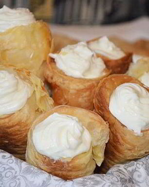 Домашние трубочки со сливочным кремом