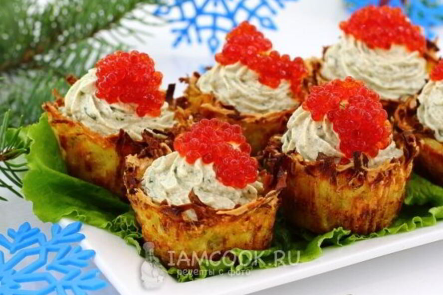 Рецепт картофельные корзиночки с селедочным кремом