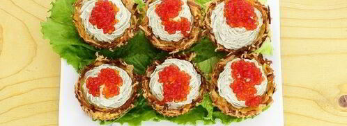 картофельные корзиночки с селедочным кремом. Шаг 8