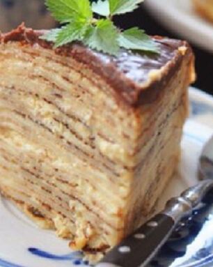 Крепвилль с кремом Бостон и шоколадным ганашем