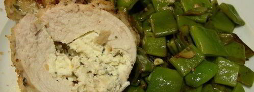 куриные грудки, фаршированные крем-чизом филадельфия, фетой и ароматными травами. Шаг 7