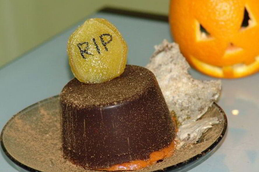 Рецепт тыквенный крем чиз с маршмеллоу в шоколаде на halloween