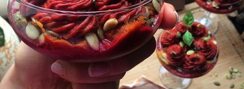 веганский крем-борщ с тыквенным хумусом. Шаг 6