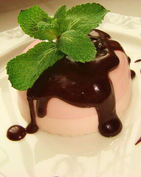 Мусс с шоколадным соусом