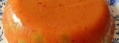 персиковый мусс-желе с виноградом и лепестками миндаля. Шаг 8