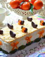 Тирамису с мандариново-сливочным муссом и шоколадом