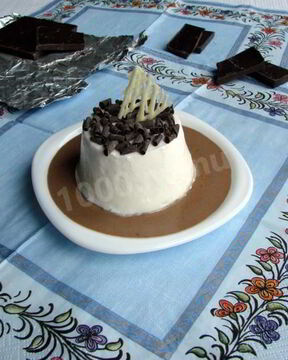 Творожный мусс из творога с шоколадным желе