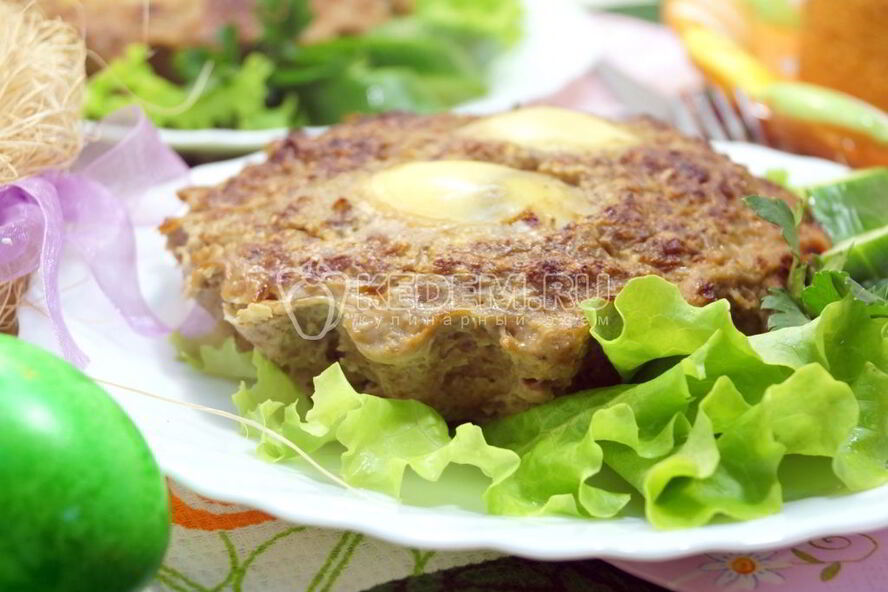 Рецепт мясное суфле с яйцом пасхальное