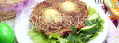 мясное суфле с яйцом пасхальное. Шаг 8