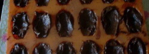 шоколадные мадлен с кокосовой начинкой. Шаг 6