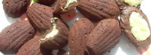 шоколадные мадлен с кокосовой начинкой. Шаг 9