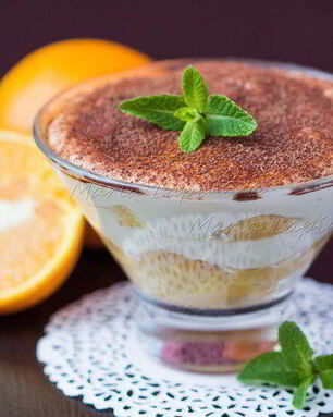 Апельсиновый тирамису с мятным сиропом
