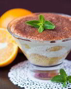 Апельсиновый тирамису с мятным сиропом