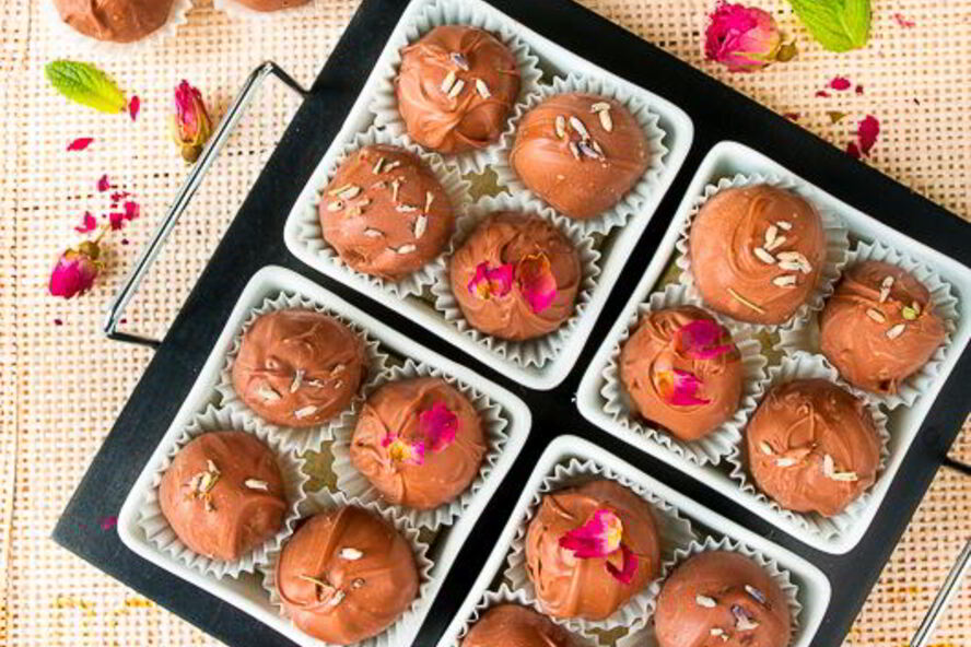 Рецепт трюфели из молочного шоколада с лавандой и медом