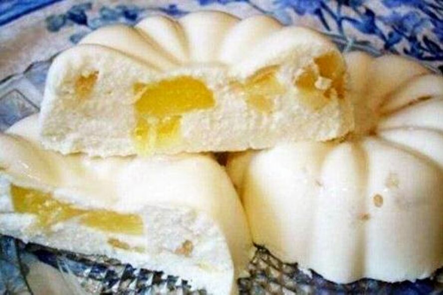 Рецепт творожное бланманже с ананасом
