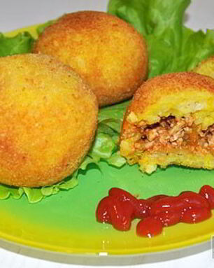 Аранчини с мясным фаршем