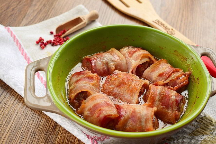 Рецепт фрикадельки с беконом в сливочно-томатном соусе