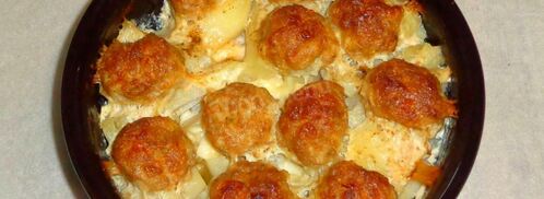 фрикадельки с картошкой в духовке. Шаг 10