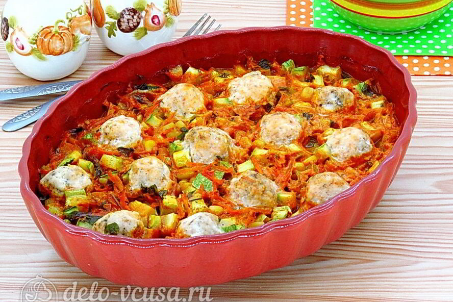 Рецепт фрикадельки в духовке с кабачками