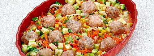 фрикадельки в духовке с кабачками. Шаг 12