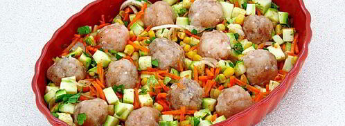 фрикадельки в духовке с кабачками. Шаг 10