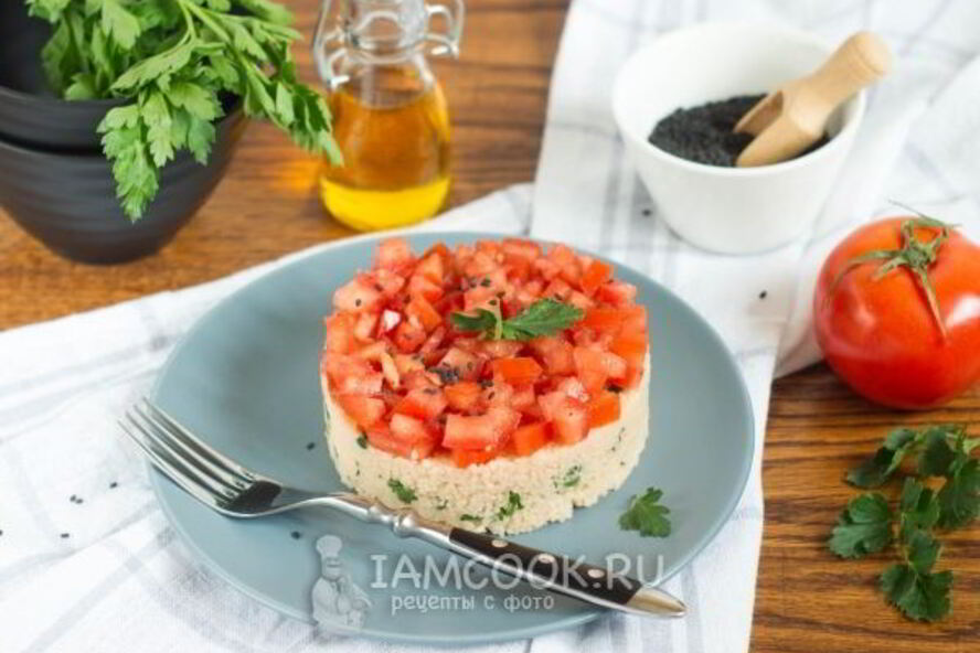 Рецепт гарнир из кускуса с помидором