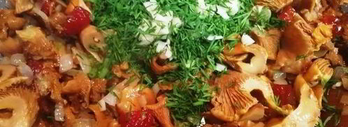 чечевица с лисичками и жареным адыгейским сыром. Шаг 9