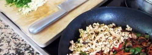 дикий рис с шампиньонами и грецкими орехами. Шаг 4