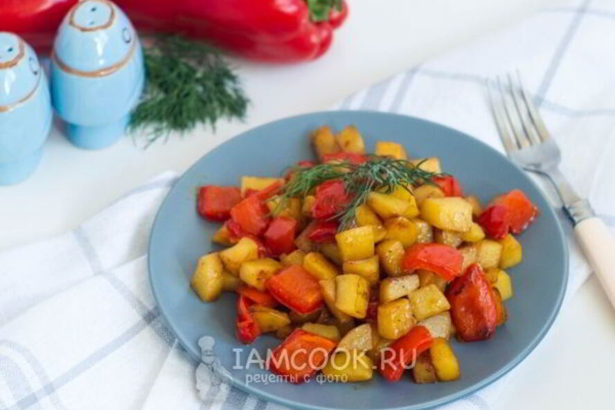 Рецепт картофель с болгарским перцем