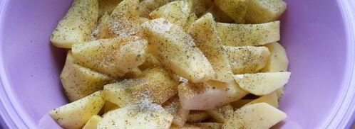 картофель с грибами и сыром сулугуни в мультиварке. Шаг 2