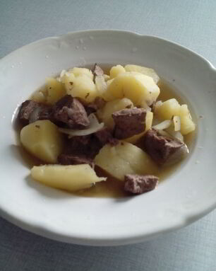 Картофель с печенью