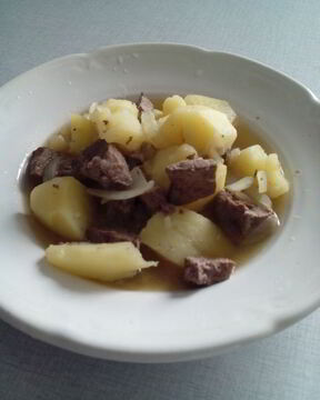 Картофель с печенью