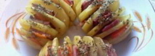 картошка с ветчиной в духовке. Шаг 3