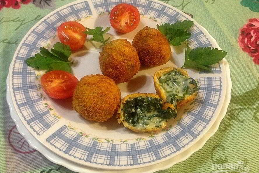 Рецепт крокеты из шпината с сыром