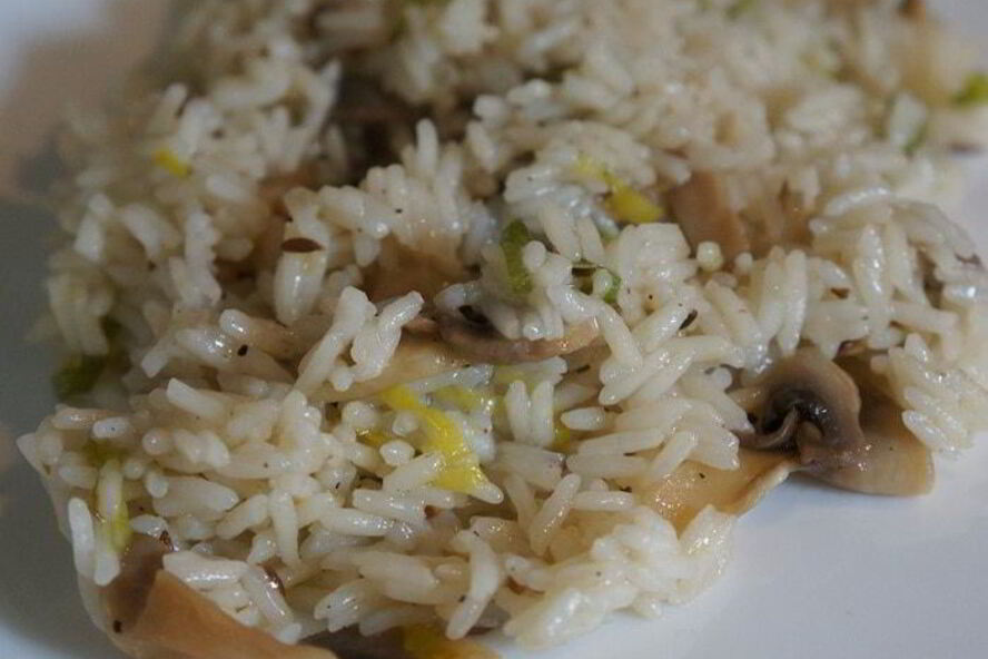 Рецепт рис басмати с грибами и луком пореем