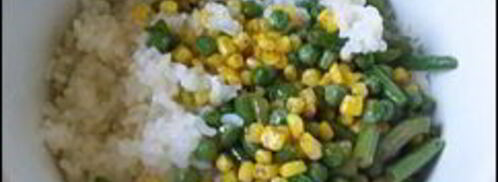 рис с горошком, кукурузой и стручковой фасолью. Шаг 4