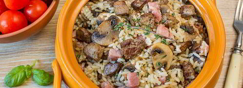 рис с куриной печенью и грибами. Шаг 17