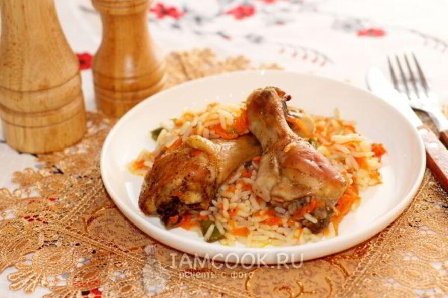 Рецепт рис с куриными ножками в духовке