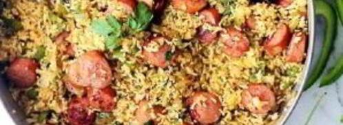 рис с сосиской. Шаг 5