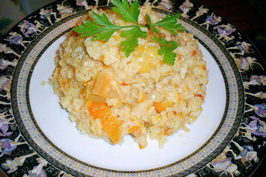 Рецепт рис, тушенный с мясом и овощами