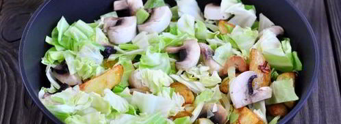 жареная картошка с капустой на сковороде. Шаг 6