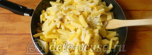 жареная картошка с шампиньонами. Шаг 7