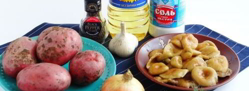 жареная картошка с солеными грибами. Шаг 3