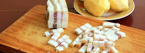 жареная картошка со шкварками. Шаг 4