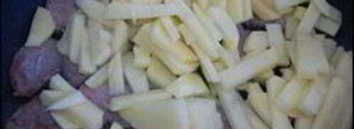 жареный картофель со свиной вырезкой. Шаг 4