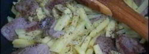 жареный картофель со свиной вырезкой. Шаг 5