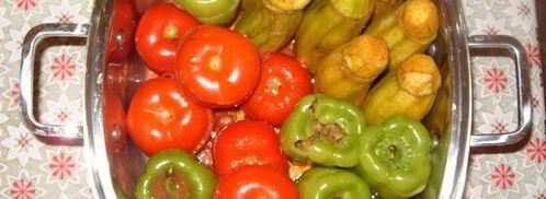 долма из баклажан, помидоров и перца. Шаг 8