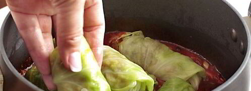 голубцы из молодой капусты с перловкой. Шаг 9