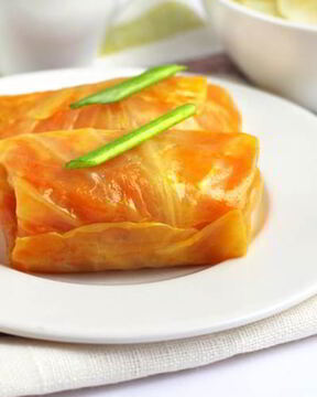 Голубцы с лососем и овощами